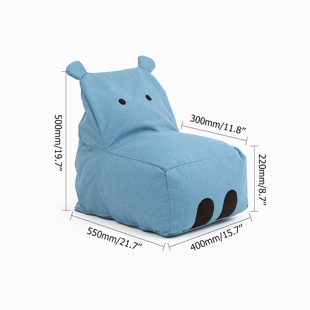 Kid Chair Beanbag Cotton&Linen Upholstered Baby Chair window image