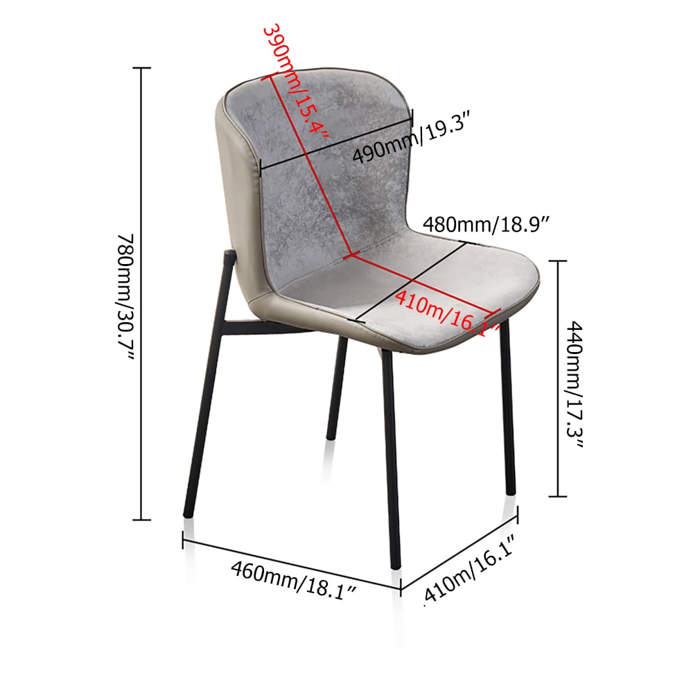 Modern Dining Chair High Back Upholstered Leath-aire Set of 2-Light Blue window image