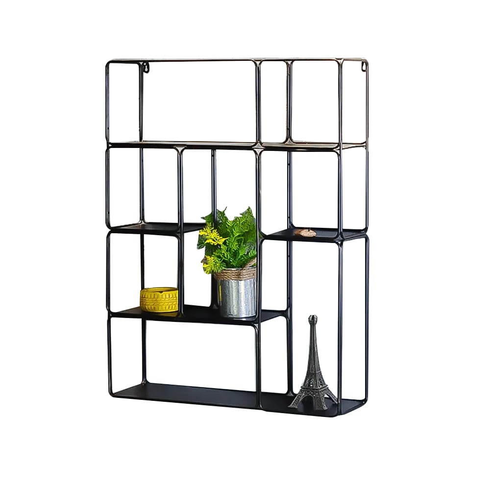 Modern Wall Mounted Shlef in Black Metal Style C window image