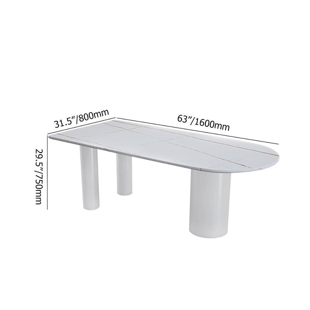 63" Black Dining Table with Sintered Stone Top & Metal Frame window image