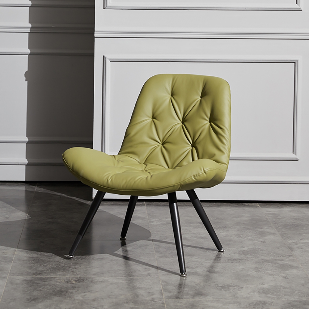 Modern Accent Chair Tufted PU Leather Upholstered Modern Chair window image