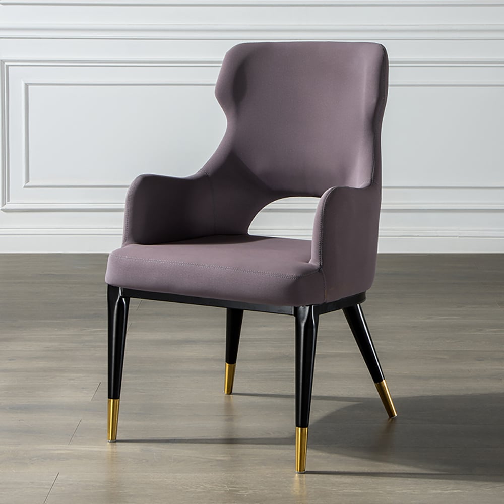 Modern Accent Chair PU Leather Upholstered Accent Chair in Gold & Black Legs window image