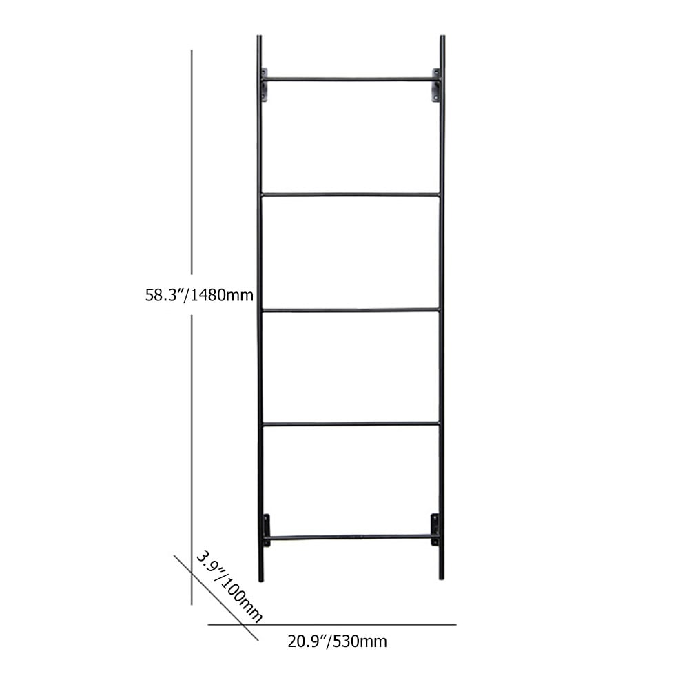 Modern Wall Mounted Entryway Coat Rack Ladder Rack weights dimensions image