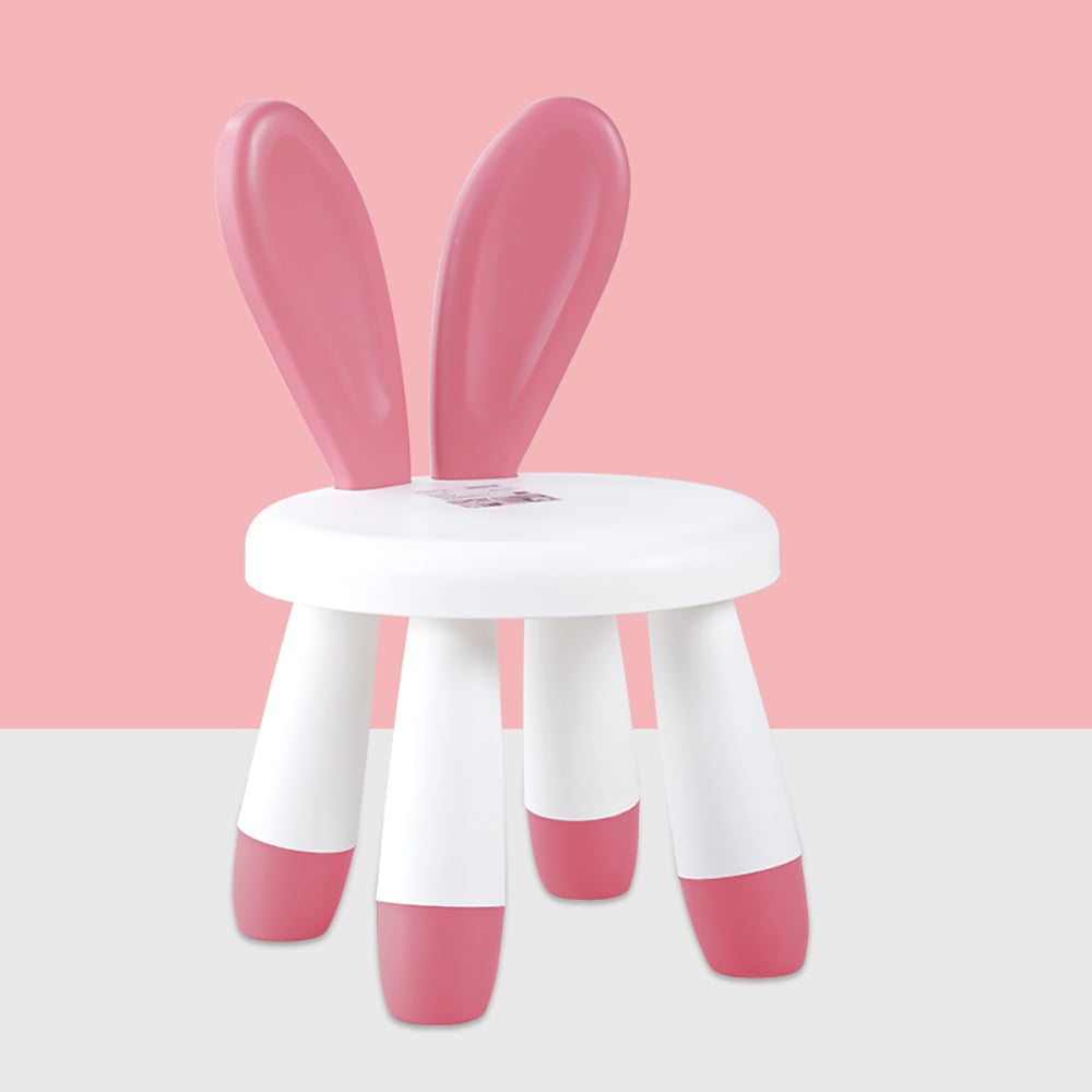 Red Cute Rabbit Kids Chair Animal Design Plastic Chair window image