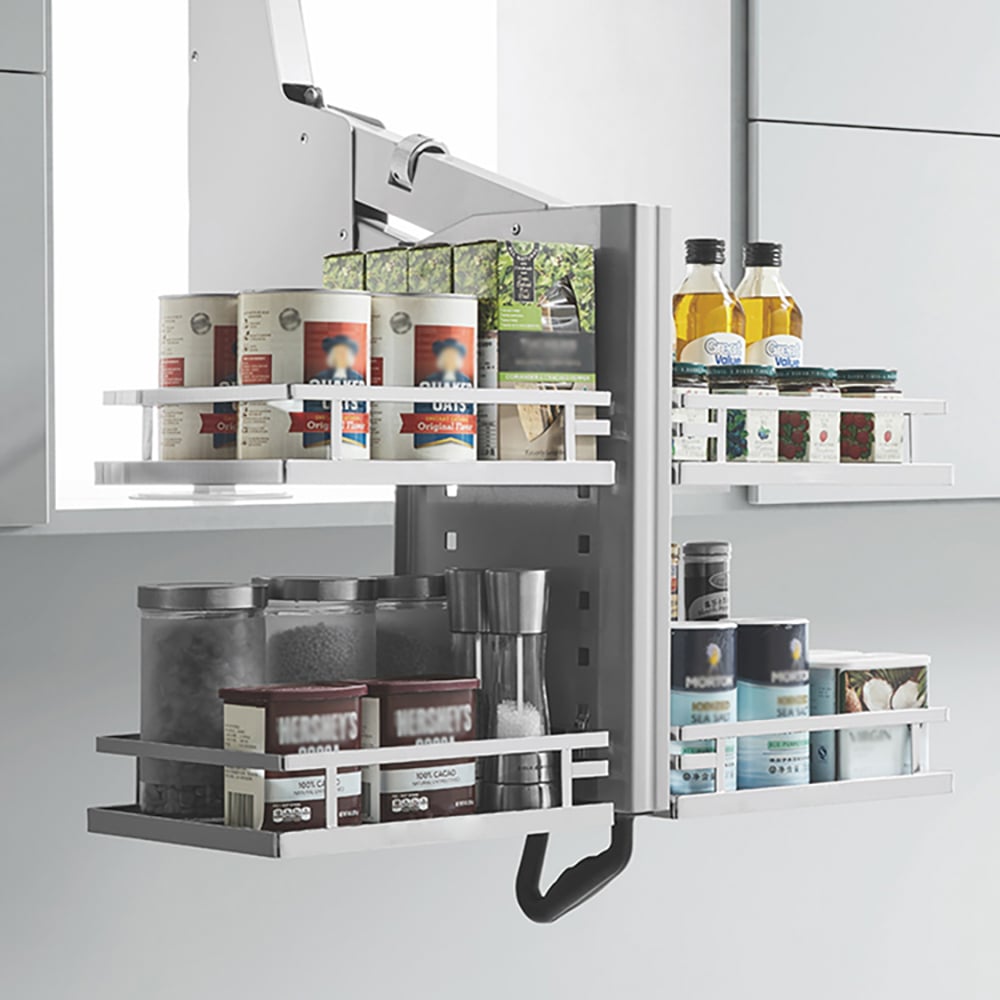 Liftable Bowl Seasoning Basket Double-layer Pull-Out Pantry window image