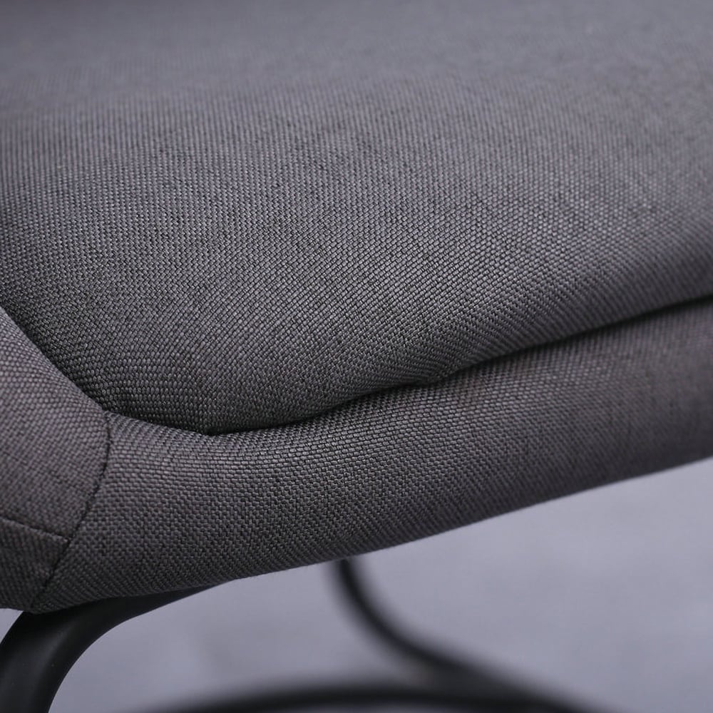 Gray Modern Upholstered Dining Chair Set of 2 window image