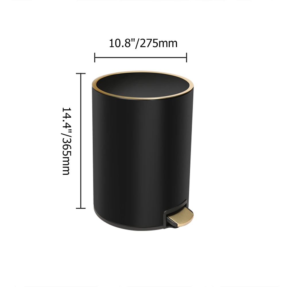 Brightroom Front Stage Resin Locking Lid Step Trash Can – Black, King Size, Indoor
