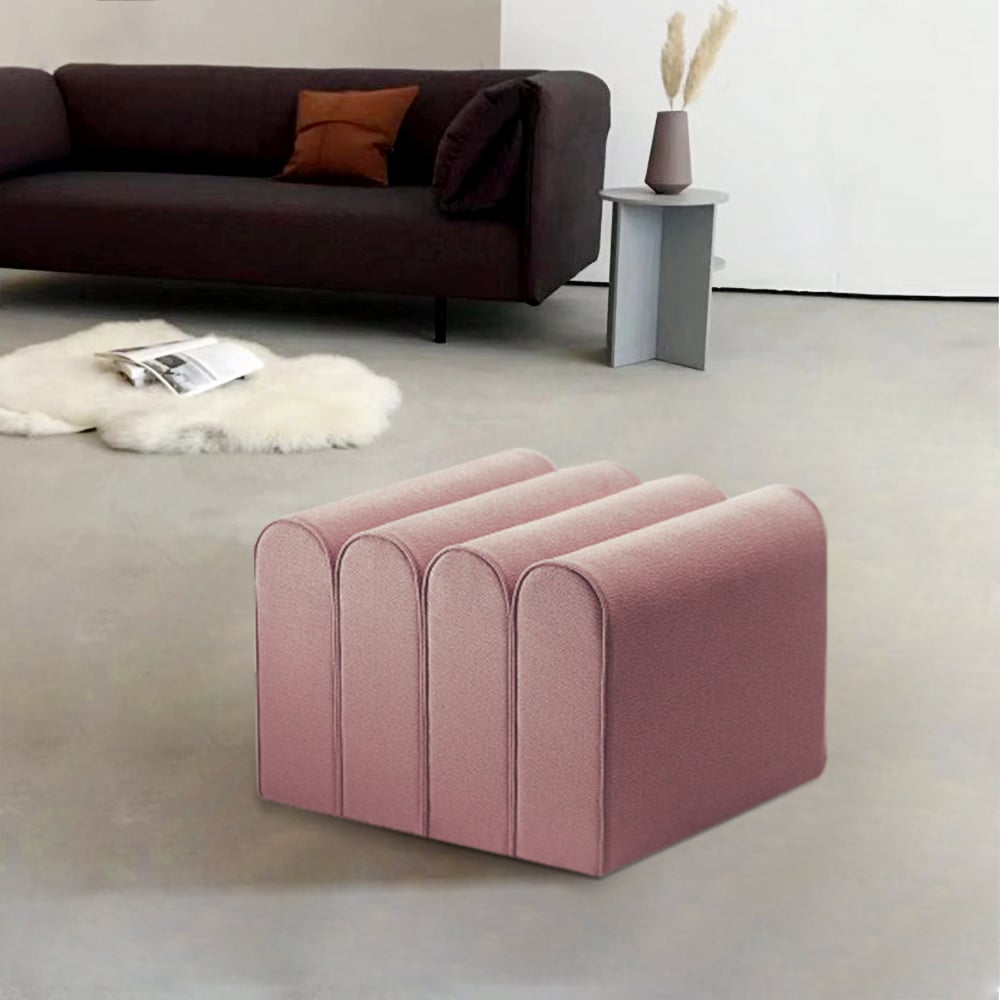 Pouf touffeté rose pouf pouf pouf rembourré velours pouf pouf pouf pouf ottoman rembourré en velours doré image de fenêtre