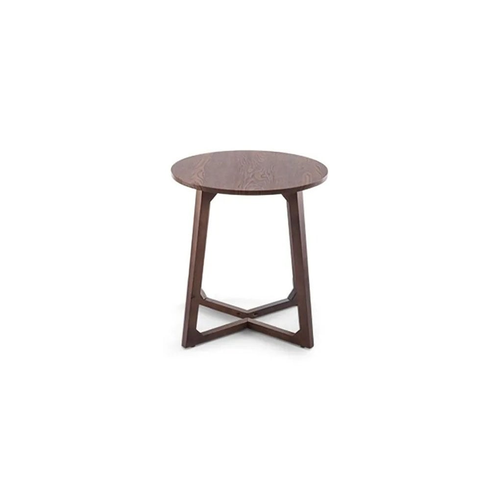 Round Side Table Oak End Table Walnut window image