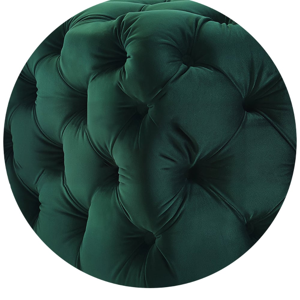 Groene 1200 mm fluwelen gestoffeerde getufte bank Ottomaanse ingang slaapkamer Vensterafbeelding