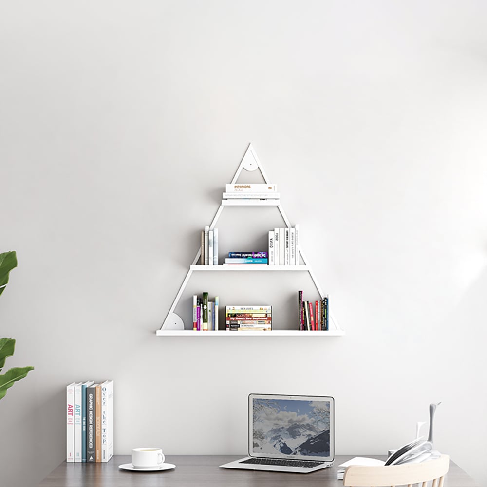 Triangular Floating Shelves Geometric Decor Wall Shelf window image
