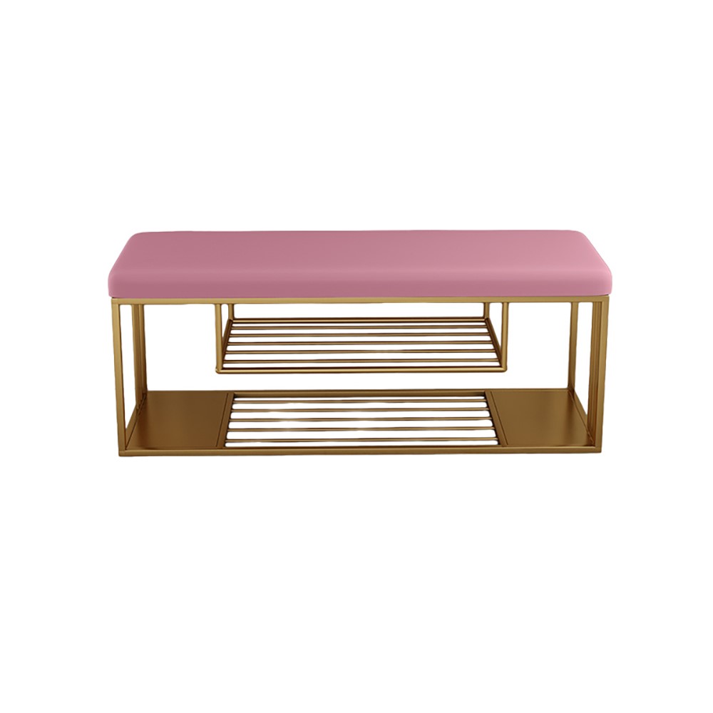 Contemporary Storage Bench in Pink｜Homary