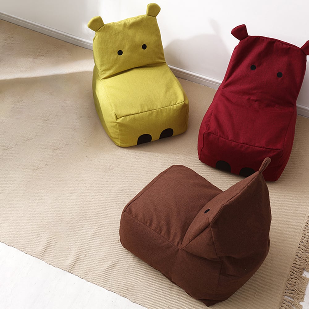 Kid Chair Beanbag Cotton&Linen Upholstered Baby Chair window image