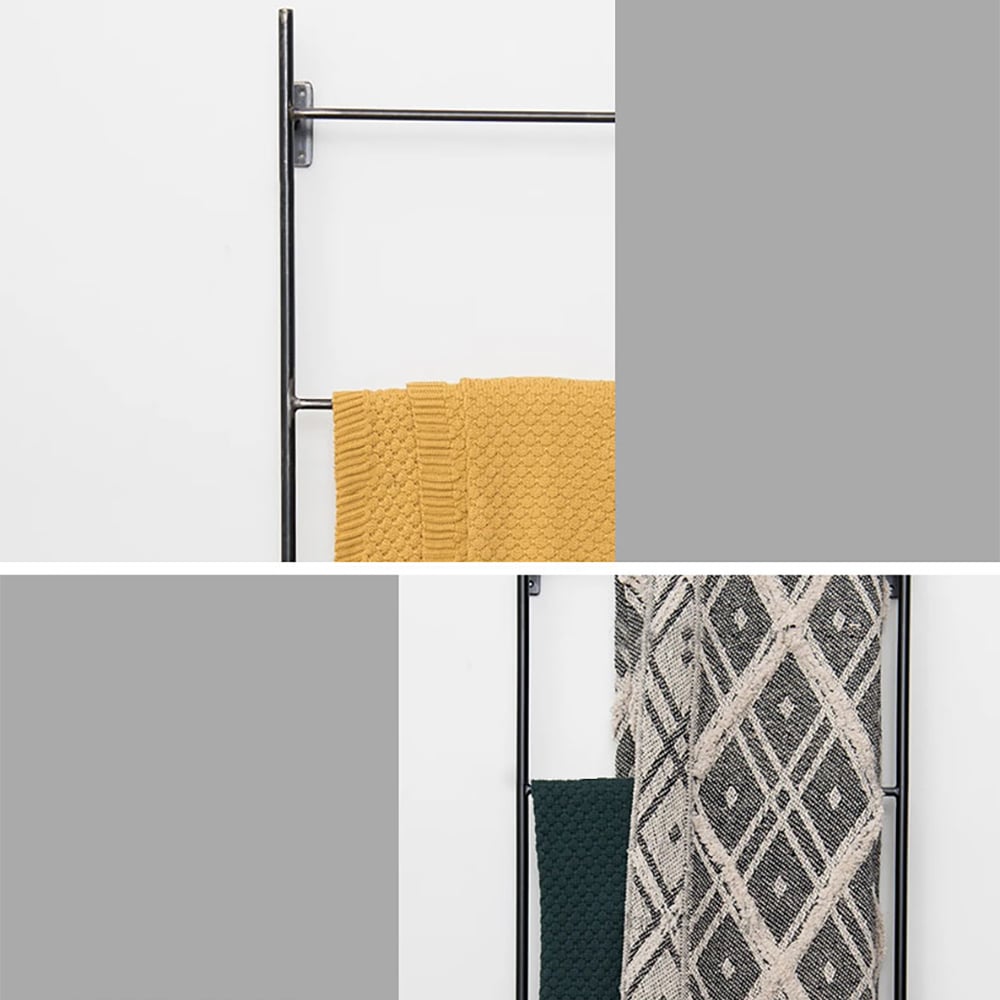 Modern Wall Mounted Entryway Coat Rack Ladder Rack window image