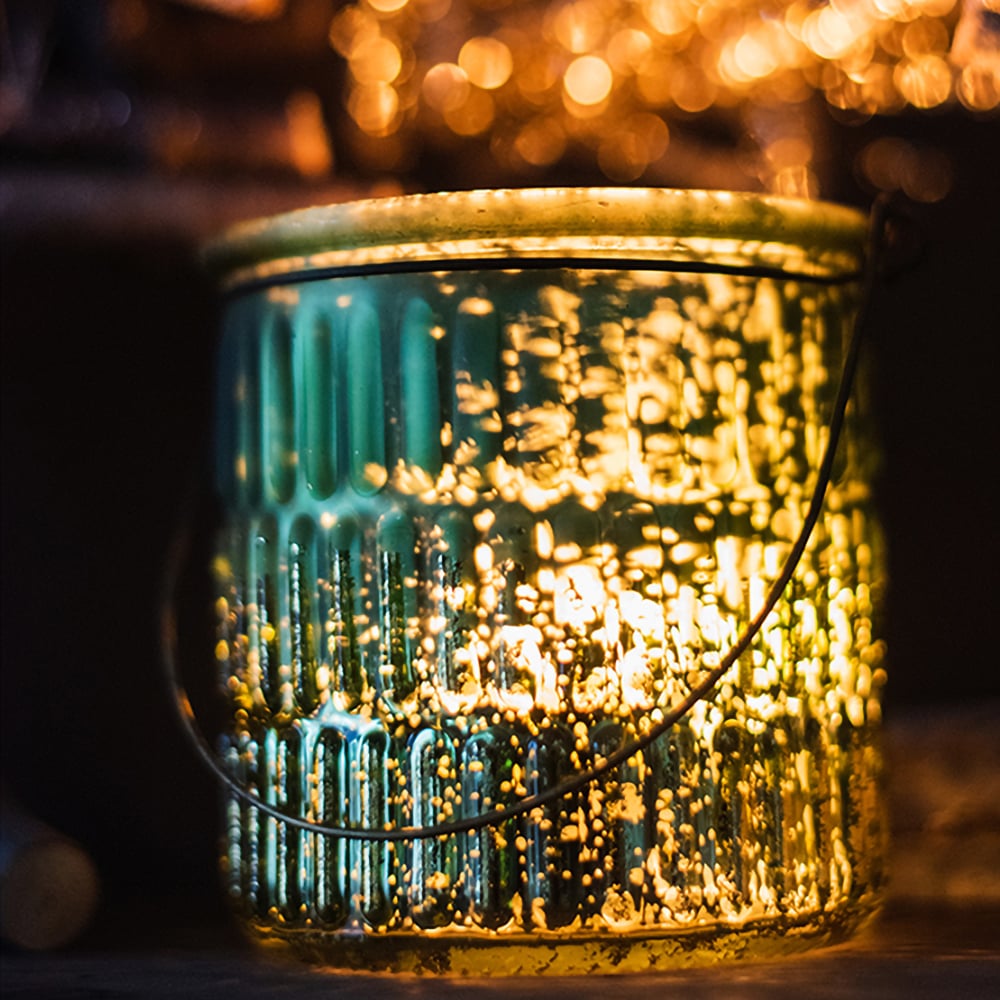 Romantic Christmas Votive Candle Holder Cup Glass Cup Decorative Painted Grass window image