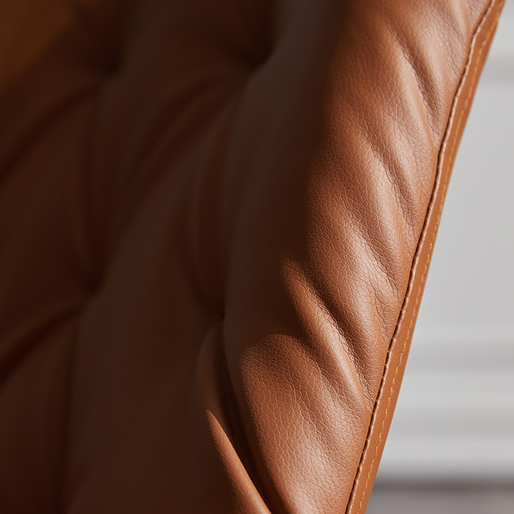 Modern Accent Chair Tufted PU Leather Upholstered Modern Chair window image