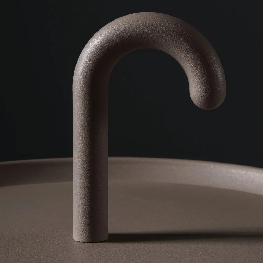 Grey Round Side Table PP Plastic with 2-Shelf End Table window image