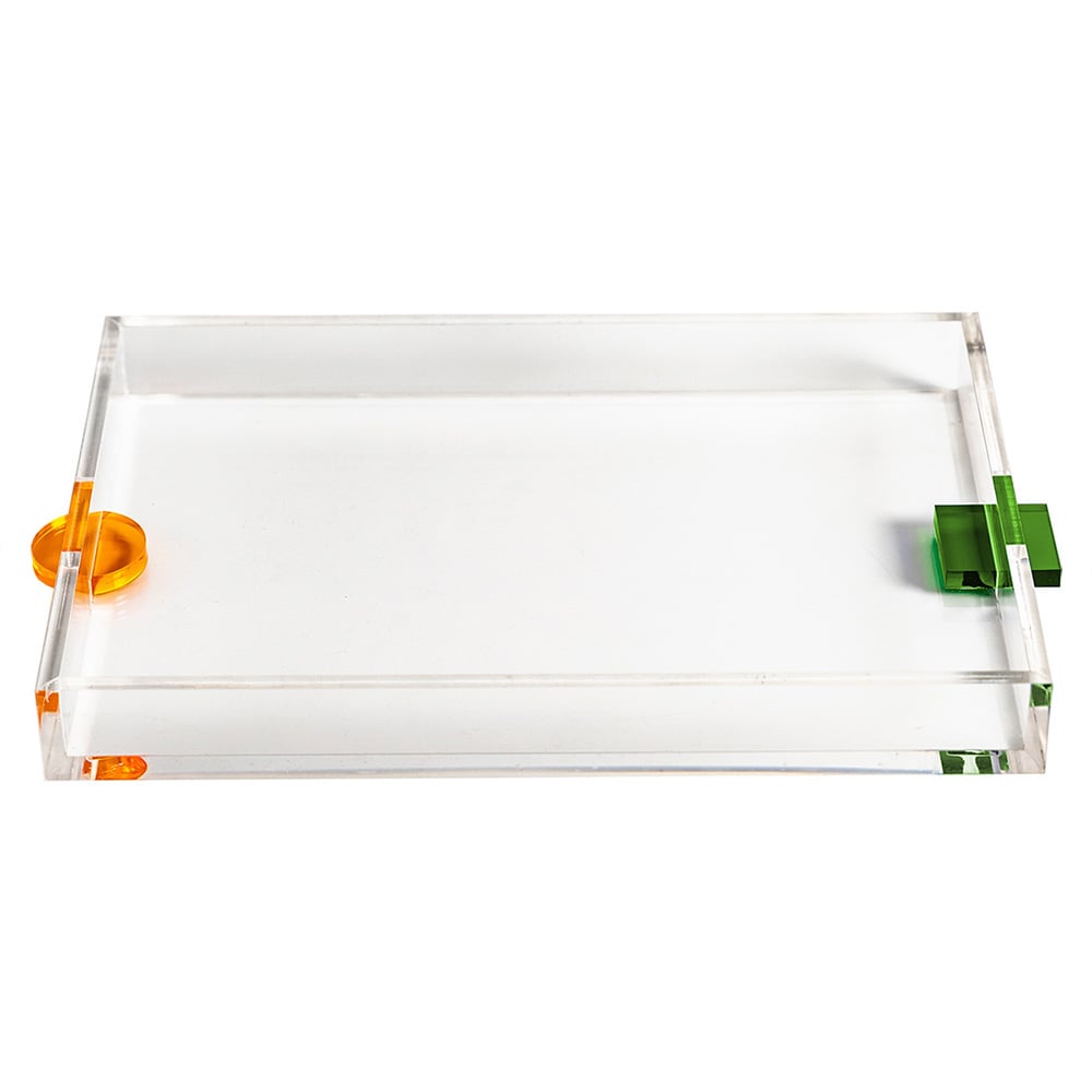 Modern Geometric Acrylic Organizer Decor Tray Set of 2 window image