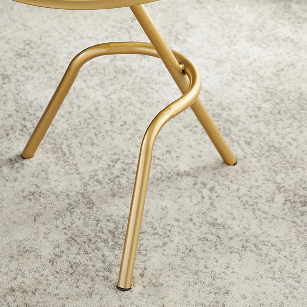 White Round End Table with Marble Top Side Table window image