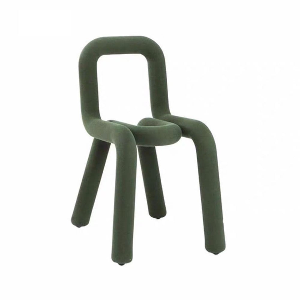 Green Kid Chair Velvet Upholstery Metal Chair Creative Design Chair window image