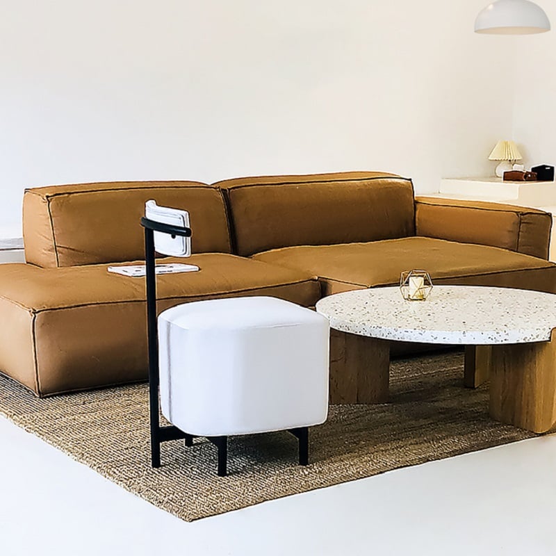 Mid-century Accent Chair Upholstered Velvet Accent Chair in White window image