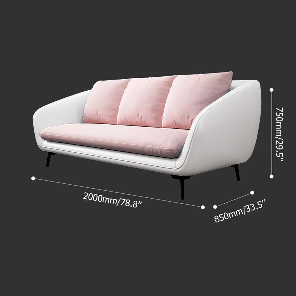 Canapé 3 places rembourré en velours nordique gris 2000 mm Coussin inclus image de fenêtre