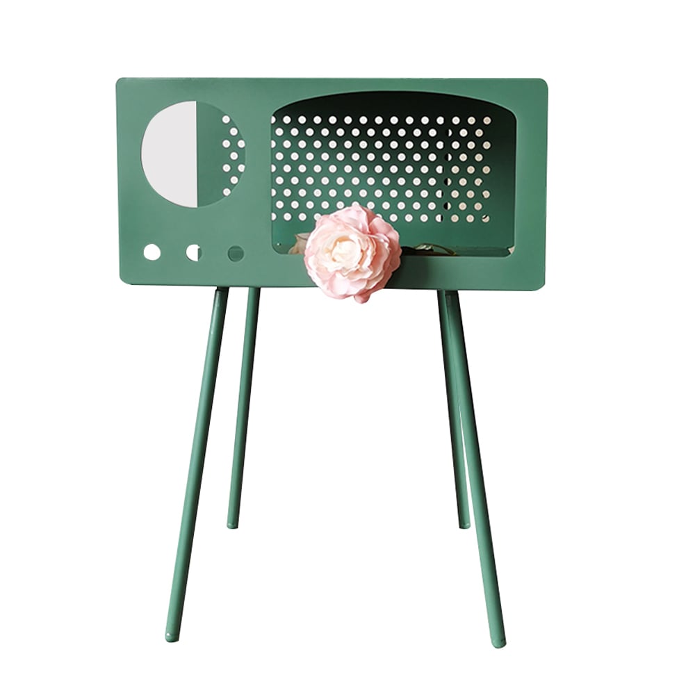 Minimalism TV Sculpt Display Shelving Unique End Table in Green window image