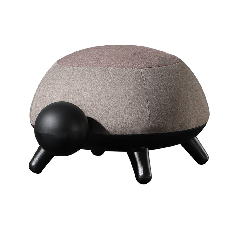 Small End Table in Turtle-Shaped Cotton-Linen Upholstery Ottoman window image