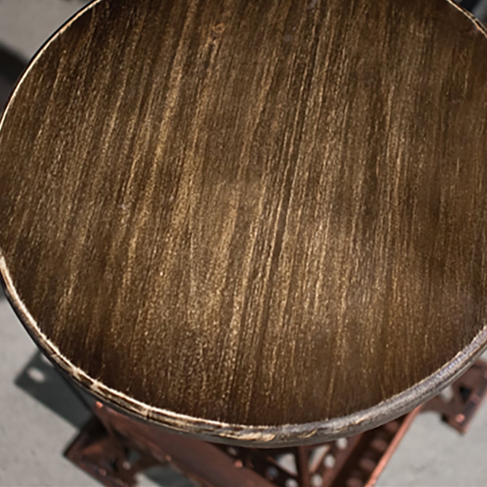 Industrial Bar Set with Stools Wood Top & Metal Base Adjustable Height Table & Bar Stools window image