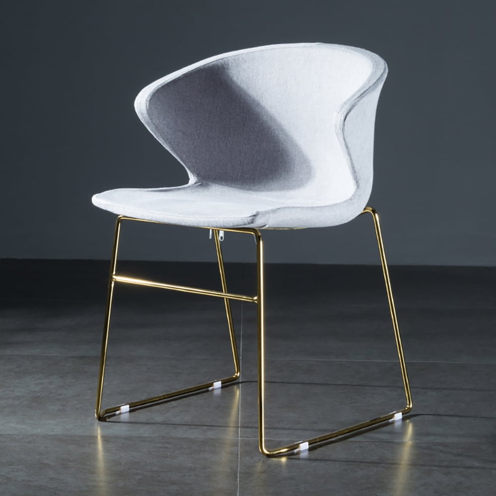 Nordic Accent Chair Cotton & Linen Upholstered Steel Legs Accent Chair window image