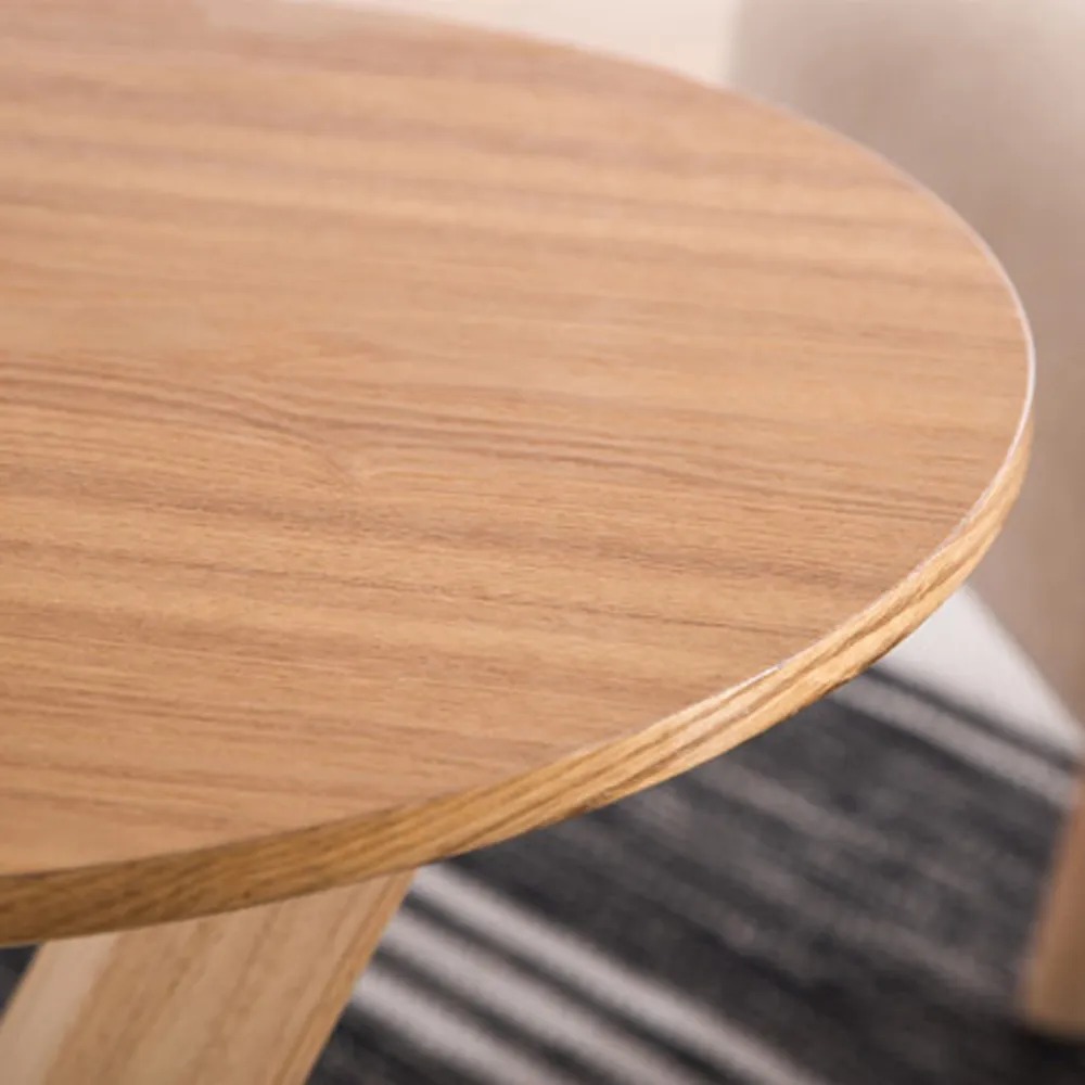Natural Small Side Table Z-Shaped Wooden End Table window image