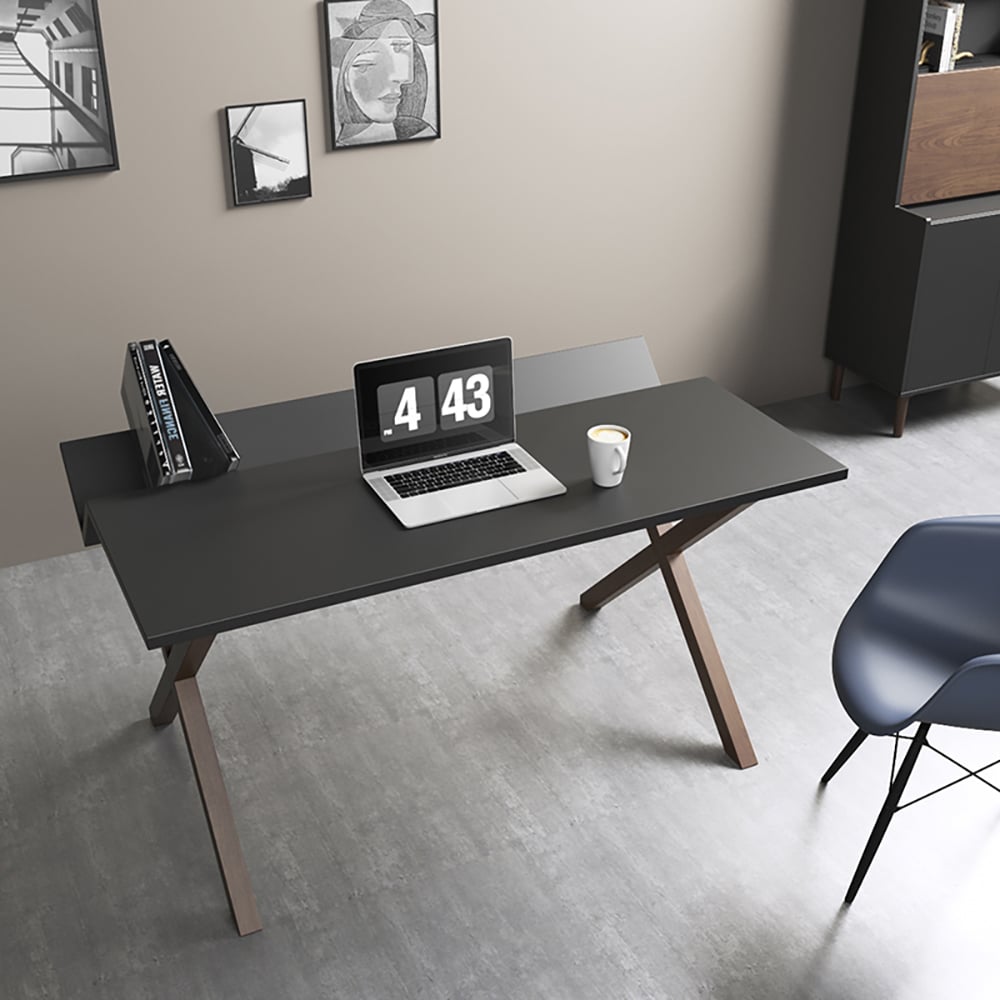 Modern Office Desk with Storage Computer Desk in Black window image