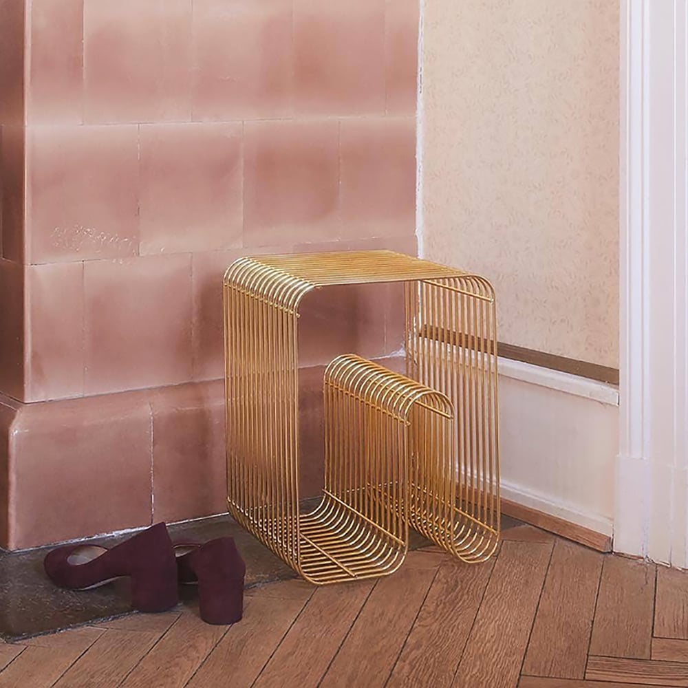 3-Tiered Decorative Magazine Rack in Gold window image