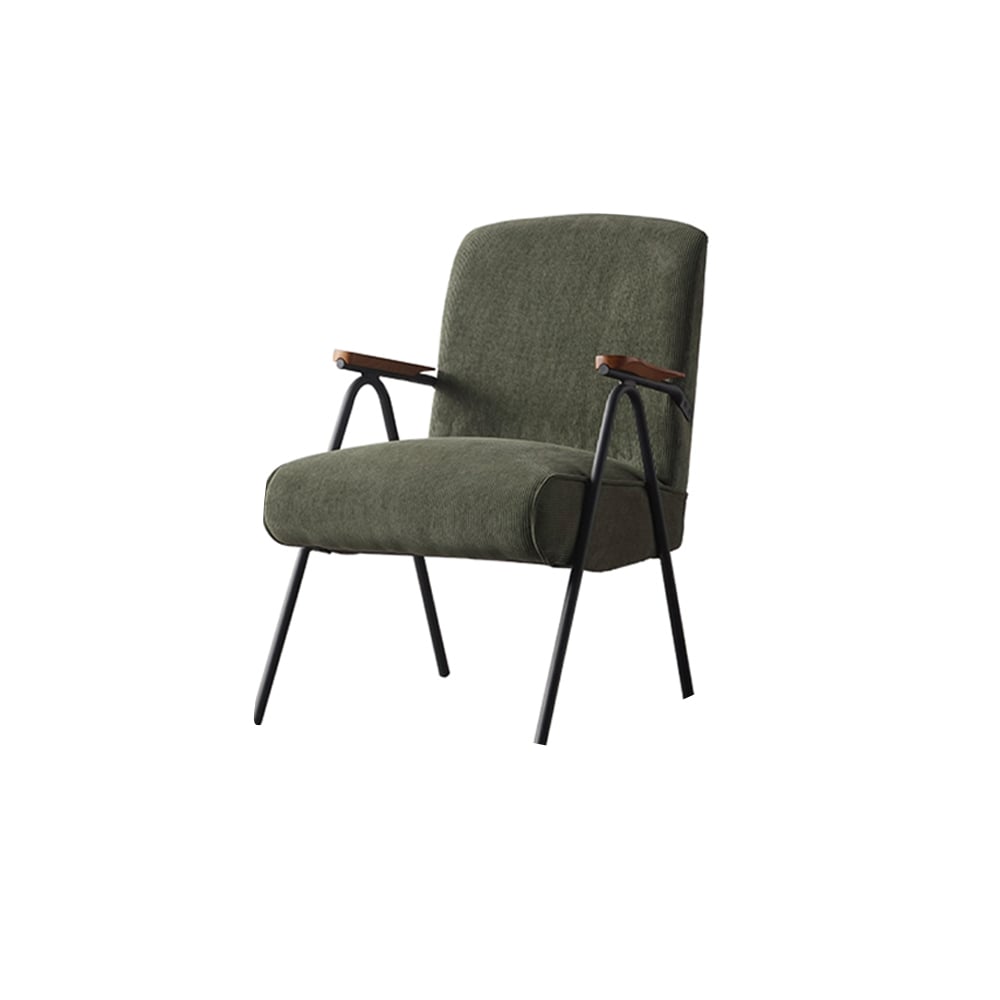 Green Modern Chair Upholstered Corduroy Leisure Arm Chair Guest Chair