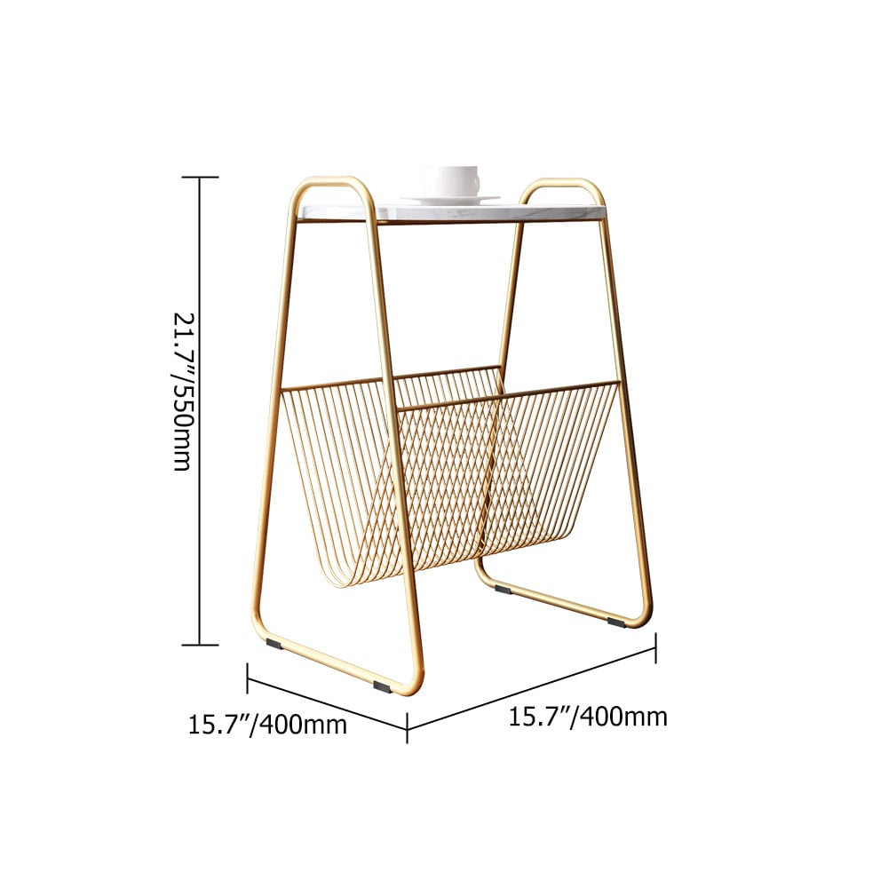 Rose Gold Modern & Contemporary Side Table with White Marble Top window image