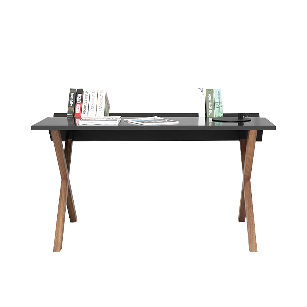 Modern Office Desk with Storage Computer Desk in Black window image