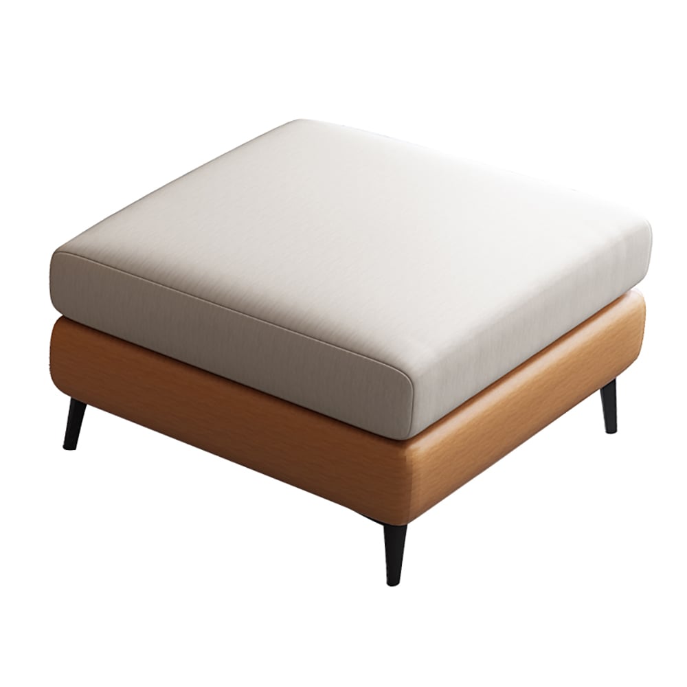 Modern Ottoman Leath-aire Upholstered Cute Bench in Black Legs window image