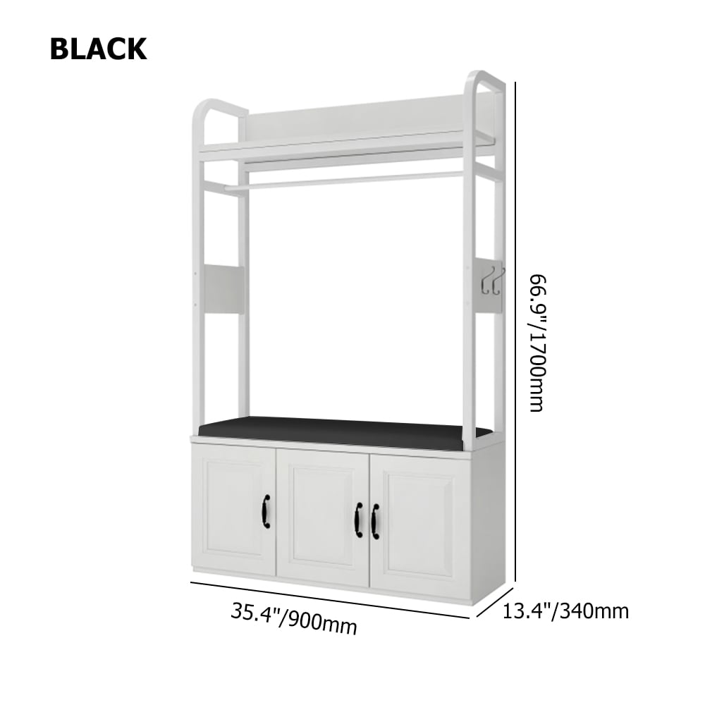 Entryway Wardrobe with Shoe Rack-Black window image