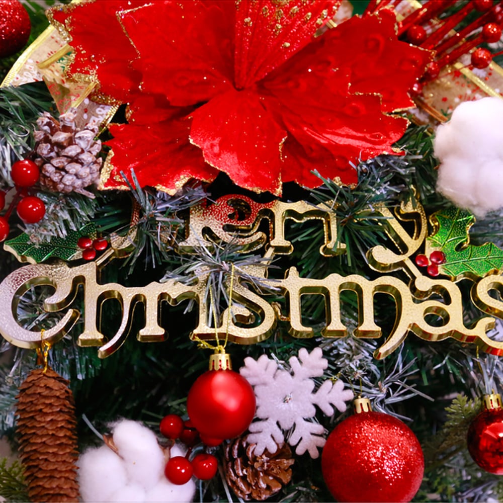 Red LED Christmas Teardrop Swag Decoration with Warm Light Small Size window image