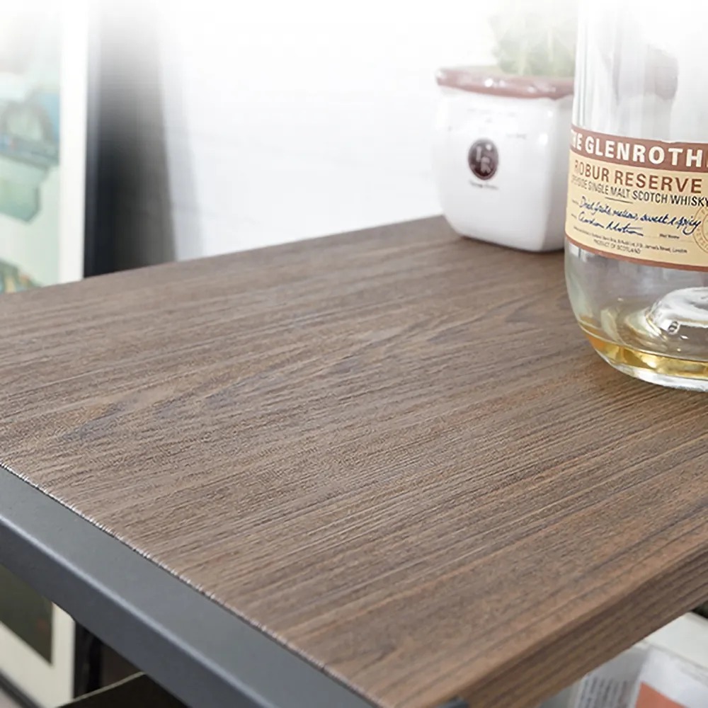 Green End Table with Bin Storage Side Table with Wheels window image