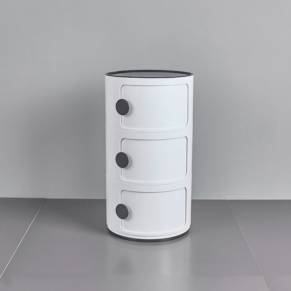 Table de chevet moderne de chambre blanche 3 portes image de fenêtre