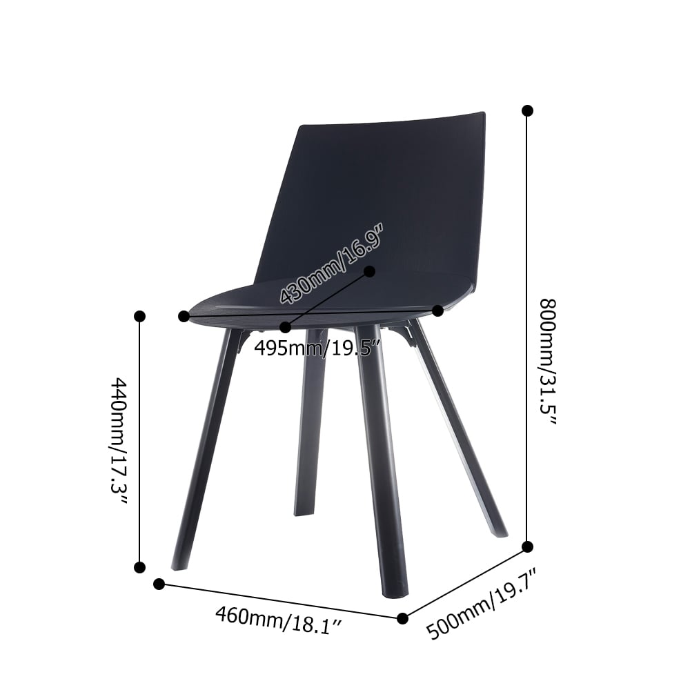 Modern Dining Chair High Back PP Material Dining Chair Dining Chair Set of 2 window image