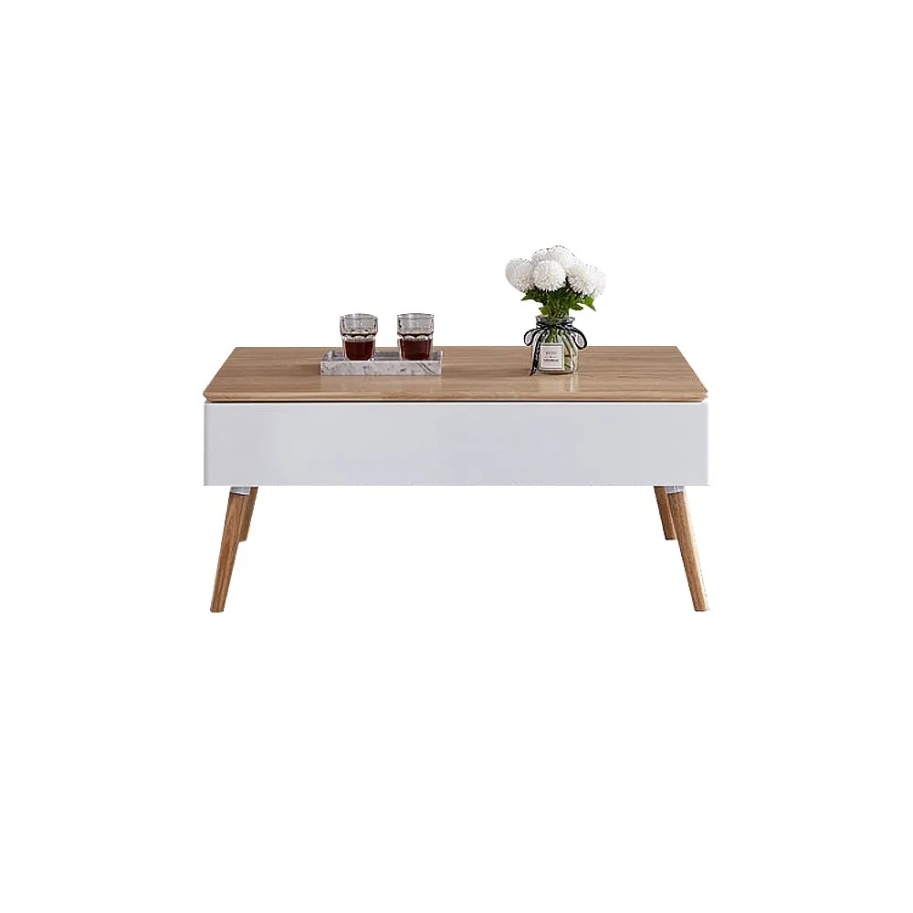 Table Basse Moderne avec Rangement Naturel image de fenêtre