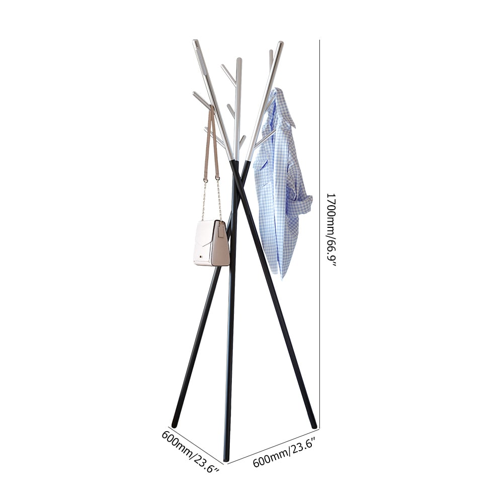 Black and Gold Coat Clothing Stand Metal Coat Tree Stand window image