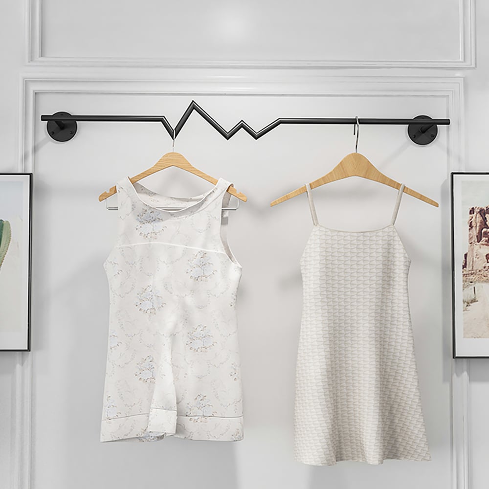 Geometrical Metal Coat Stand Wall Mounted Stand in Black Set of 3 window image