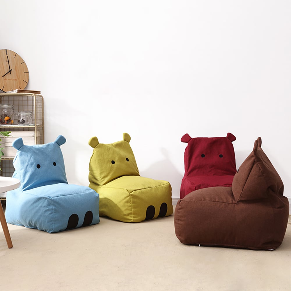 Kid Chair Beanbag Cotton&Linen Upholstered Baby Chair window image