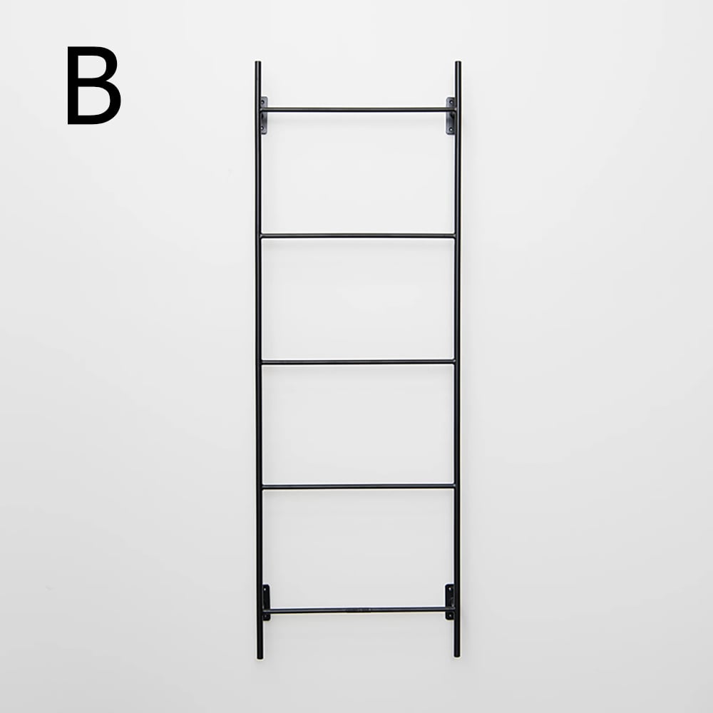 Modern Wall Mounted Entryway Coat Rack Ladder Rack window image