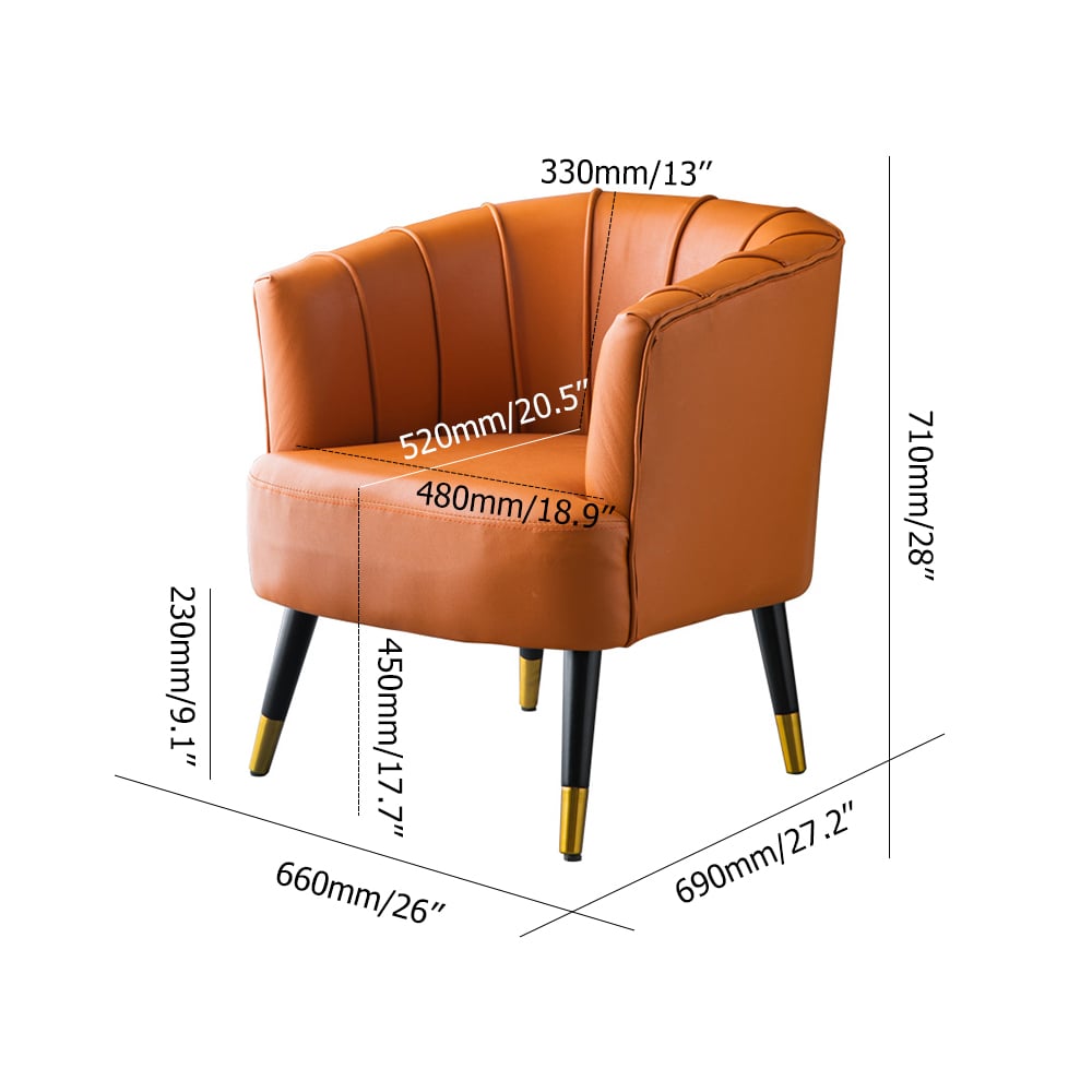 Modern Accent Chair Leath-aire Upholstered Chair Blue window image