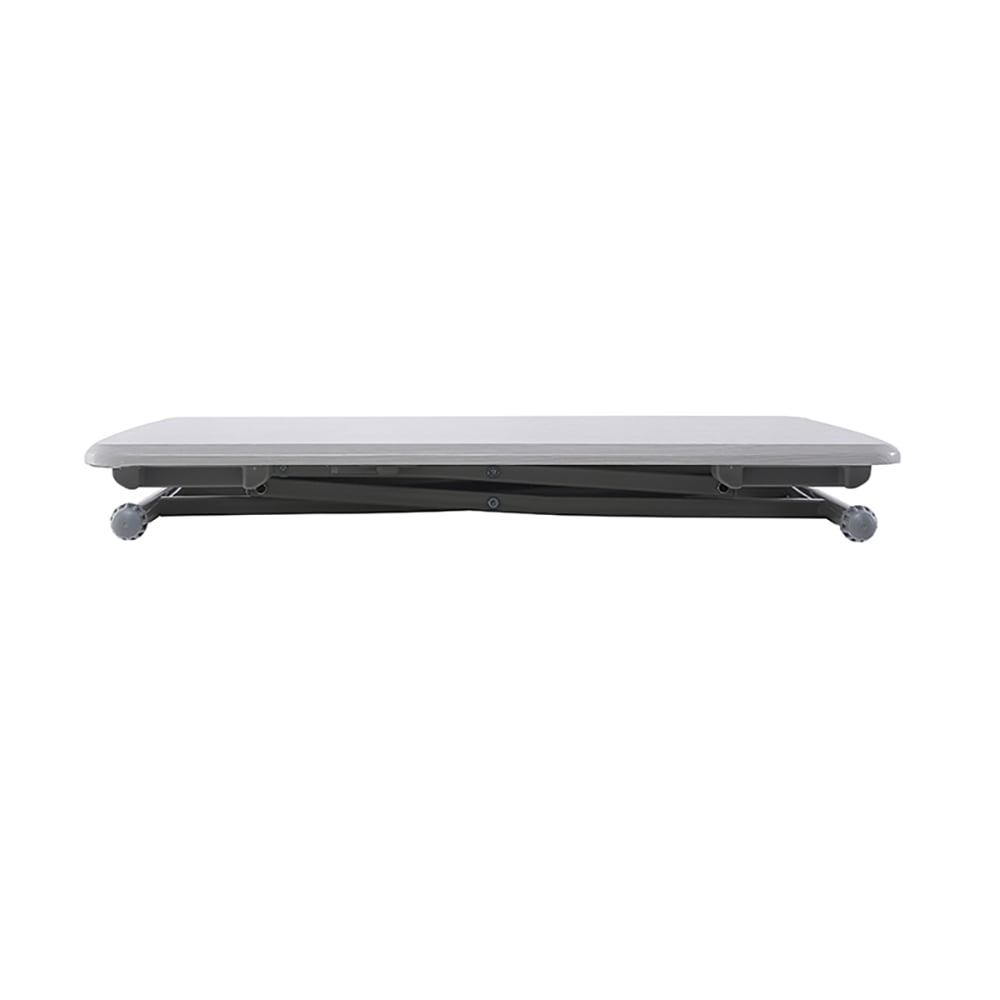 White Foldable Side Table Adjustable Desk with Four Heights window image