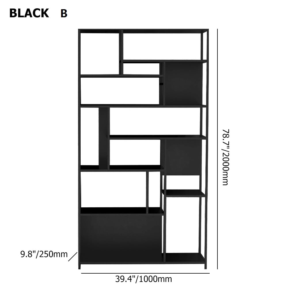 Contemporary Standing Geometric Bookshelf in Black window image